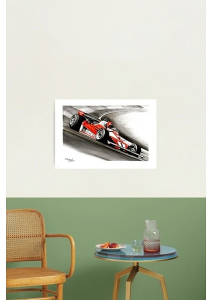 Niki Lauda. Ferrari 312T2. Nürburgring 1976 Tablo Ahşap Poster Dekoratif