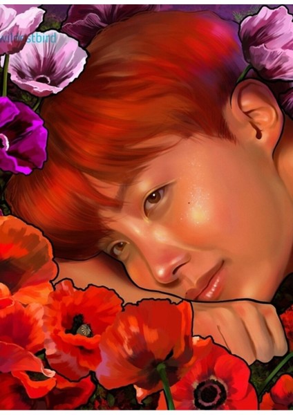 Flowerseok: Haşhaş Tablo Ahşap Poster Dekoratif KOD3040