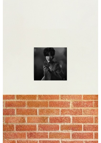 J-Hope Siyah Beyaz Versiyon Tablo Ahşap Poster Dekoratif KOD1406 fiyatları
