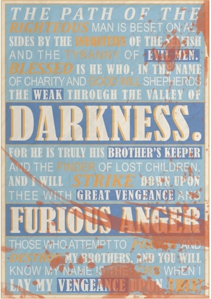 Ucuz Roman: Ezekiel 25:17 (Kanlı) Tablo Ahşap Poster Dekoratif