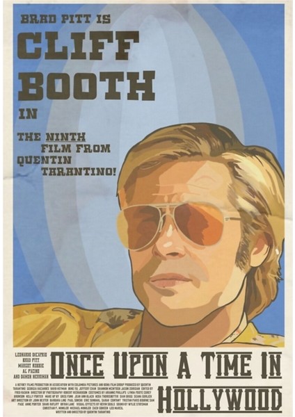 Once Upon A Time In Hollywood Cliff Booth Character Poster Tablo Ahşap Poster Dekoratif