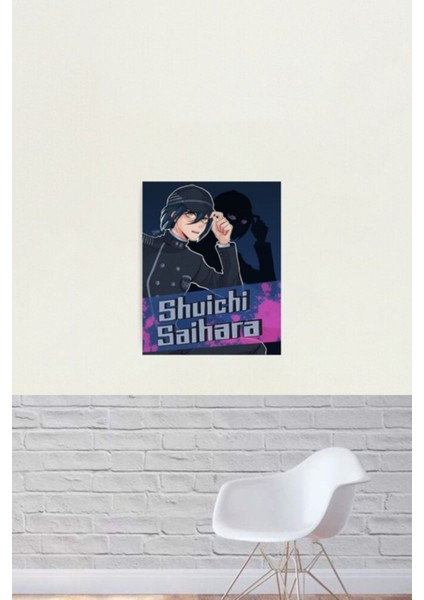 Shuichi Saihara Isimli Yazdır Danganronpa V3 Fanart Baskı Tablo Ahşap Poster Dekoratif