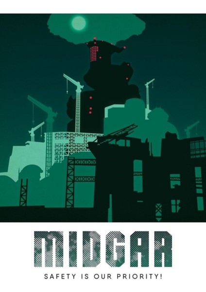 Midgar'a Hoş Geldiniz! Tablo Ahşap Poster Dekoratif
