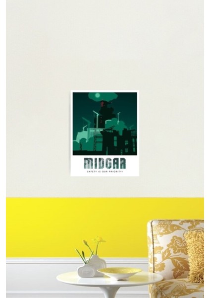 Midgar'a Hoş Geldiniz! Tablo Ahşap Poster Dekoratif fiyatları