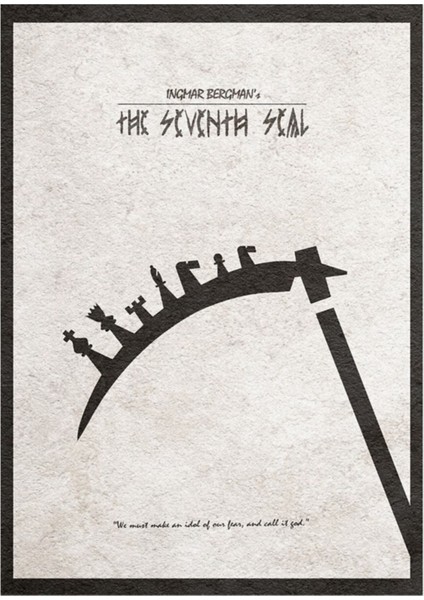 Yedinci Mühür Aka Det Sjunde Inseglet Tablo Ahşap Poster Dekoratif