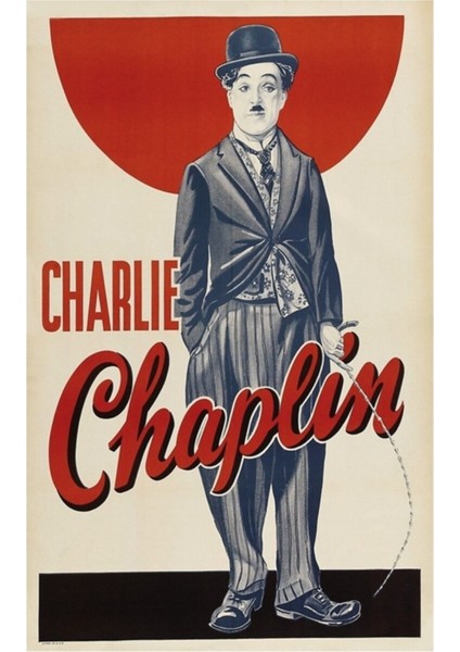 Charlie Chaplin Vintage Poster Tablo Ahşap Poster Dekoratif