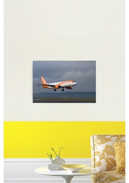 Airbus A319 (Easyjet) Tablo Ahşap Poster Dekoratif