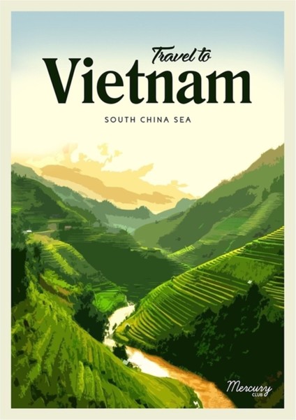 Vietnam Tablo Ahşap Poster Dekoratif