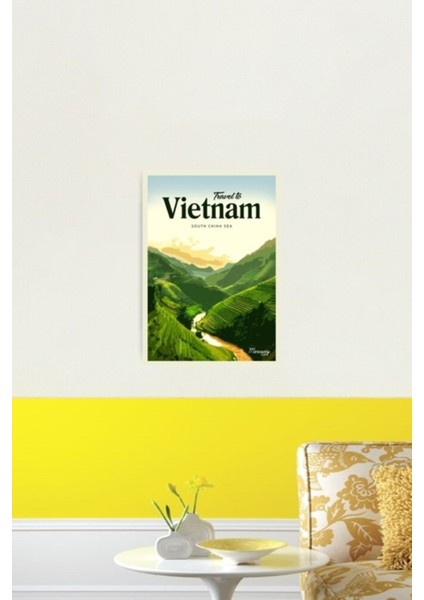 Vietnam Tablo Ahşap Poster Dekoratif