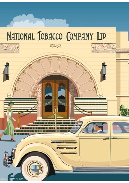 Chrysler Hava Akışlı Art Deco Napier Tütün Binası Tablo Ahşap Poster Dekoratif