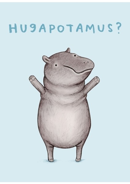 Hugapotam Mı? Tablo Ahşap Poster Dekoratif