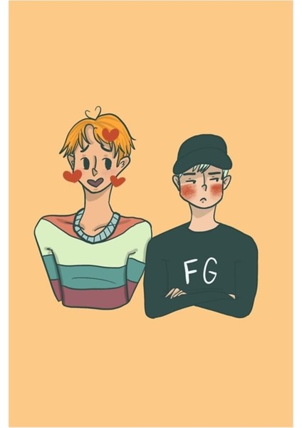 Emoji Serisi - Sope (Turuncu Fon) Tablo Ahşap Poster Dekoratif KOD783