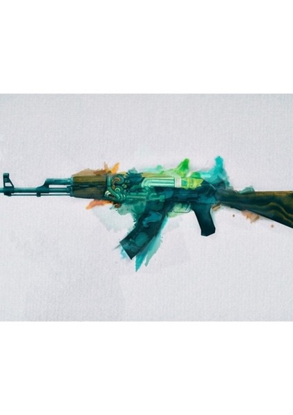 Cs:go Ak-47 Ateş Yılanı Tablo Ahşap Poster Dekoratif
