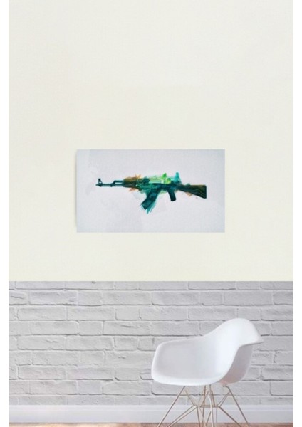 Cs:go Ak-47 Ateş Yılanı Tablo Ahşap Poster Dekoratif