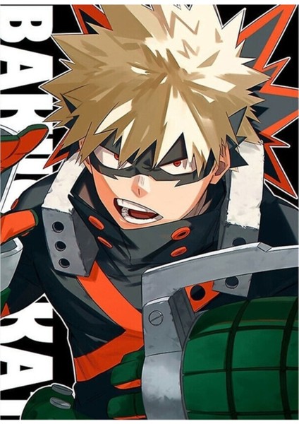 Boku No Hero Academia Bakugou Katsuki Tablo Ahşap Poster Dekoratif