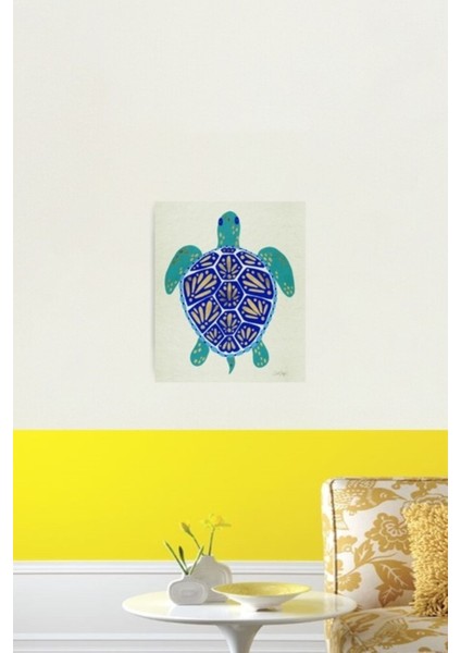 Deniz Kaplumbağası – Lacivert ve Altın Tablo Ahşap Poster Dekoratif fiyatları