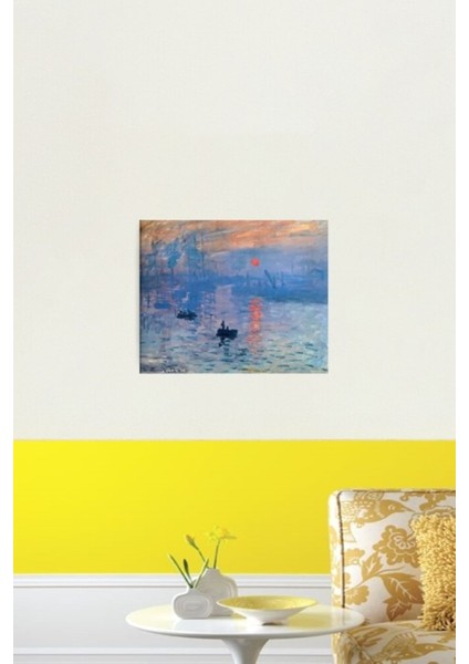 Claude Monet, Izlenim, Gündoğumu. Tablo Ahşap Poster Dekoratif