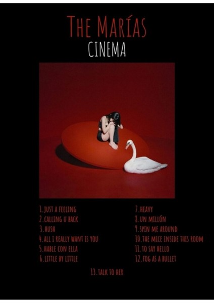 The Marías - Cınema - Album Tracklıst Tablo Ahşap Poster Dekoratif