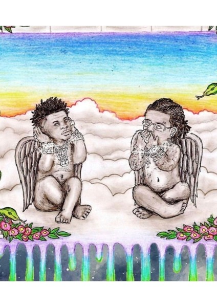 Lil Baby & Gunna Hard Drip Angels Tablo Ahşap Poster Dekoratif