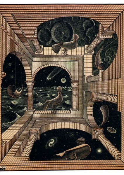 Mc Escher Labirnth Tablo Ahşap Poster Dekoratif