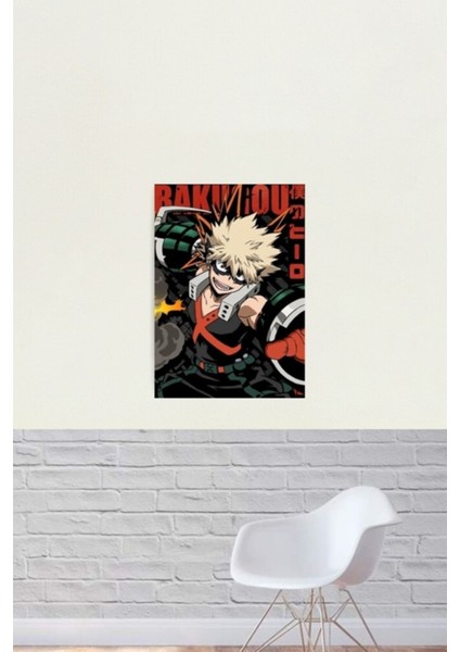 Boku No Hero Academia - Katsuki Bakugou Tablo Ahşap Poster Dekoratif