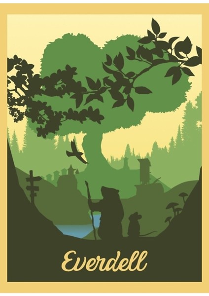 Everdell Seyahat Poster Tarzı Tablo Ahşap Poster Dekoratif