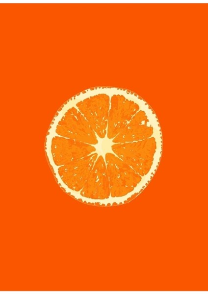 Turuncu Yarım Meyve Grafik Sanat Tasarımı Tablo Ahşap Poster Dekoratif