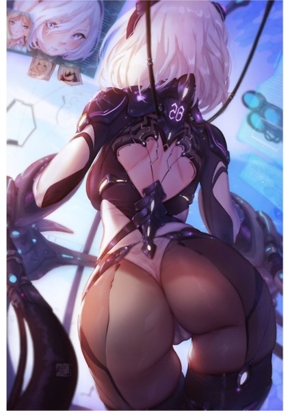 Pilot 2b Nier Otomata Tablo Ahşap Poster Dekoratif