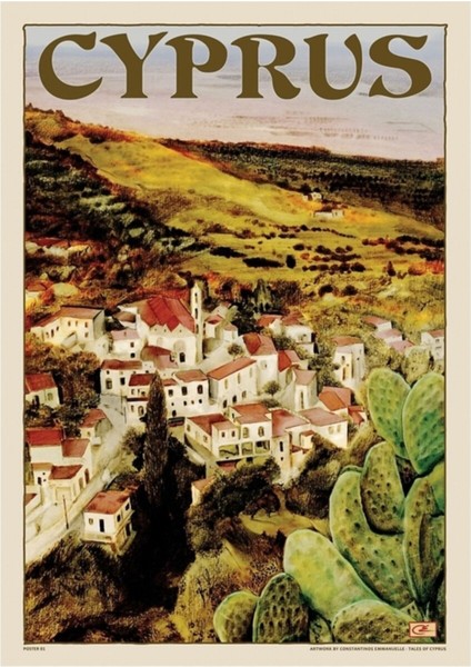 Seyahat Posteri 01 - Lapta, Kıbrıs Tablo Ahşap Poster Dekoratif