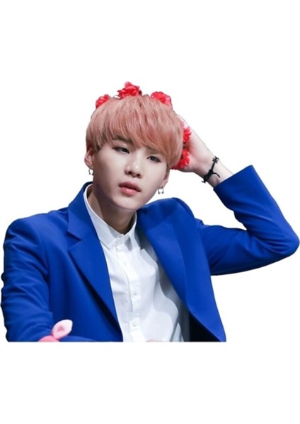 Min Suga Bts Pembe Saç Tablo Ahşap Poster Dekoratif KOD2235