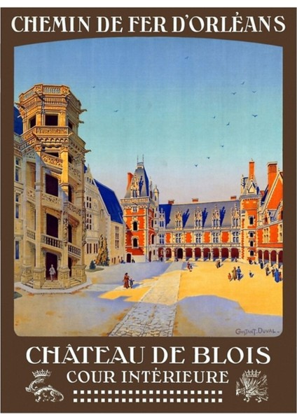 Chateau De Blois Fransa Seyahat Tablo Ahşap Poster Dekoratif
