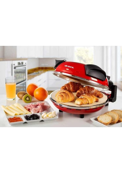 909 Pizza Fırını, 400 Derece, 4 Dakikada Pizza Pişir, 33 cm Çap Refrakter Taş Plaka, 1200 Watt modelleri