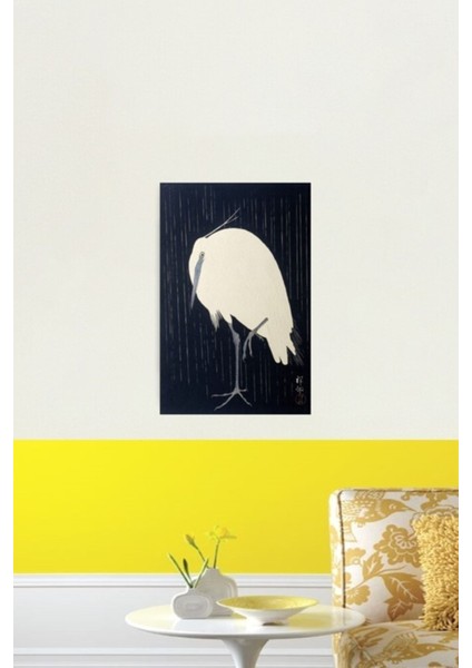 Yağmurda Balıkçıl, Ohara Koson Tablo Ahşap Poster Dekoratif fiyatları