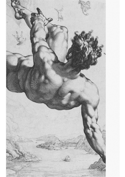 Icarus Düşen Tablo Ahşap Poster Dekoratif