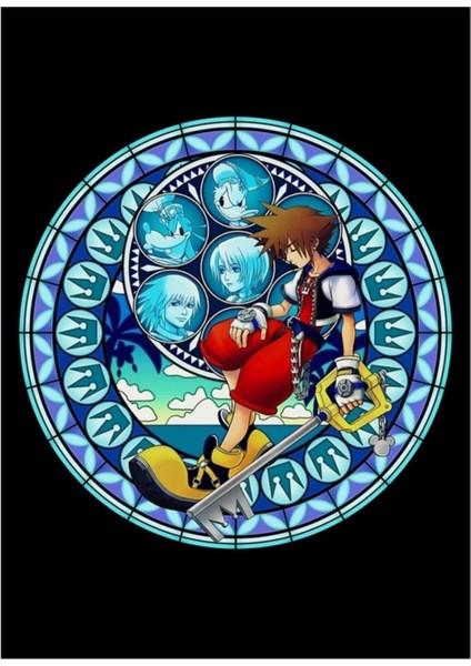 Kingdom Hearts® - Sora'nın Kalbe Dalışı Vitray Tablo Ahşap Poster Dekoratif