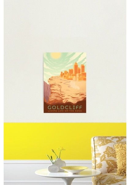 Goldcliff Seyahat Poster Tablo Ahşap Poster Dekoratif fiyatları