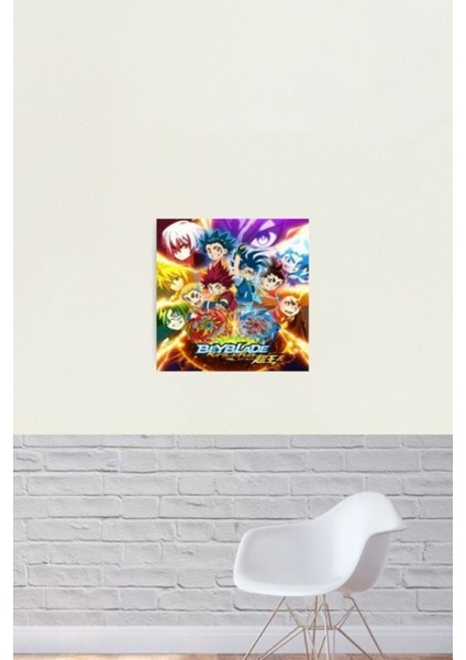 Beyblade Tablo Ahşap Poster Dekoratif