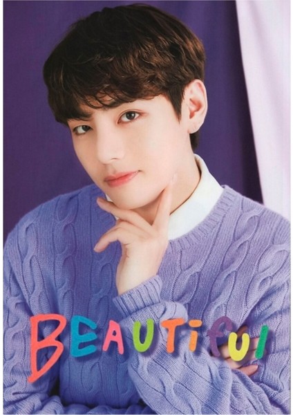 Bts V (Taehyung) Japonya Fancafe 2021 Tablo Ahşap Poster Dekoratif KOD567