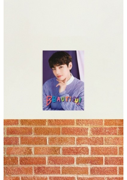 Bts V (Taehyung) Japonya Fancafe 2021 Tablo Ahşap Poster Dekoratif KOD567