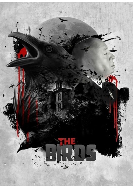 The Bırds - Alfred Hitchcock Tablo Ahşap Poster Dekoratif