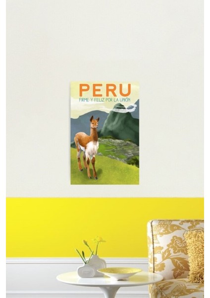 Peru Seyahat Posteri Tablo Ahşap Poster Dekoratif