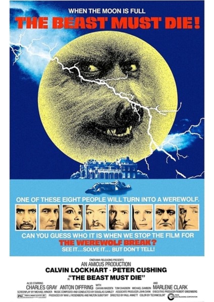 The Beast Must Die (1974) Tablo Ahşap Poster Dekoratif