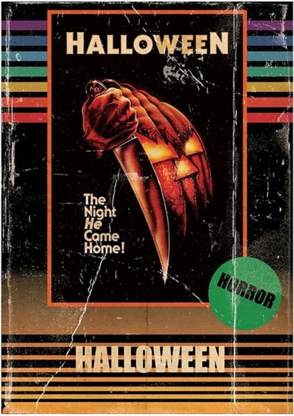 Cadılar Bayramı 1978 Vhs Korku Film Posteri Tablo Ahşap Poster Dekoratif