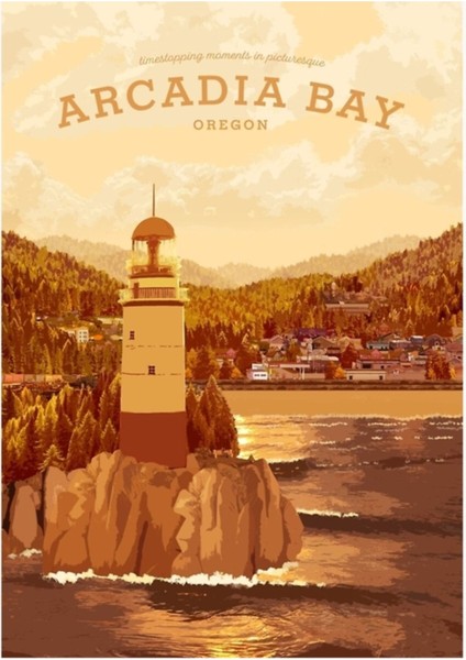 Life Is Strange - Arcadia Bay Seyahat Posteri (Gün Batımı) Tablo Ahşap Poster Dekoratif
