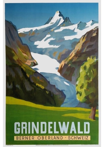 Grindelwald, Isviçre, Kayak Poster Tablo Ahşap Poster Dekoratif