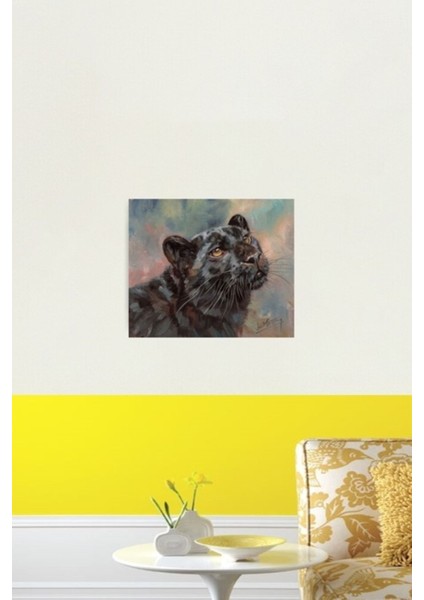 Kara Panter Portre Tablo Ahşap Poster Dekoratif fiyatları