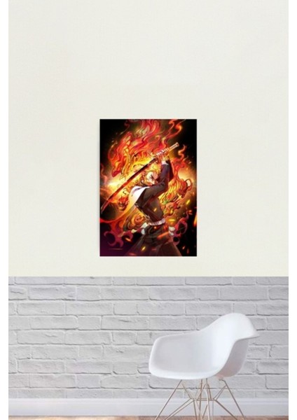 Demon Slayer Kyojuro Rengoku Tablo Ahşap Poster Dekoratif fiyatları