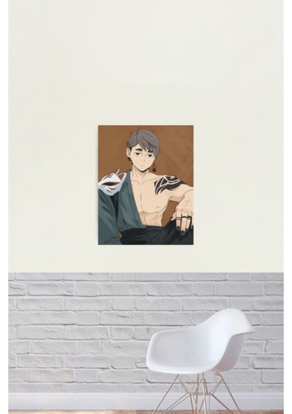 Osamu Miya - Kitsune Tablo Ahşap Poster Dekoratif