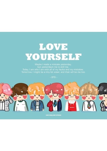 Bts Kendinizi Sevin Tablo Ahşap Poster Dekoratif KOD2735