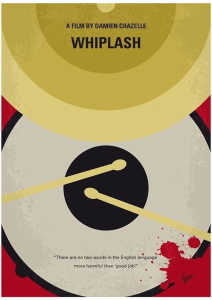 NO761- Whiplash Minimal Film Afişi Tablo Ahşap Poster Dekoratif